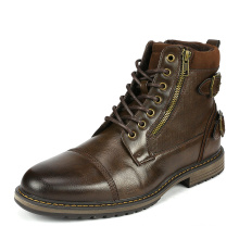 Men Casual Perforated High-Top CapToe Brogue Western Derby Dress Boots Oxfords Dress Ankle Boots
